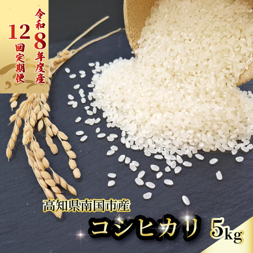 【先行予約】白米 5㎏ コシヒカリ 令和8年度 南国市産 12回定期便