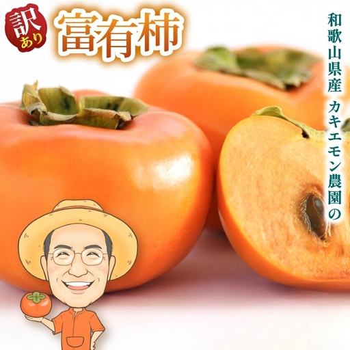 富有柿 約2kg(箱込) [訳あり・ご家庭用]カキエモン農園 [2026年11月下旬〜12月下旬頃順次発送][BX-kkem031]