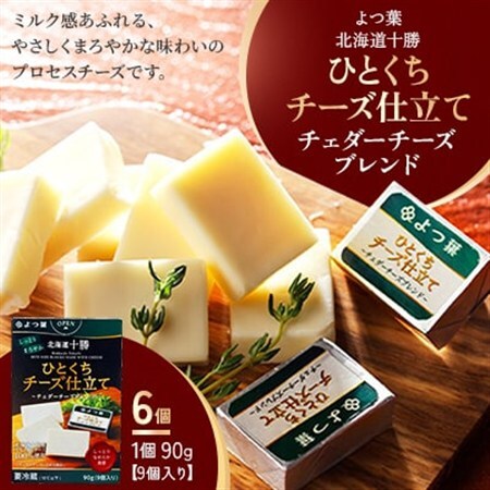よつ葉 北海道十勝 ひとくちチーズ仕立て チェダーチーズブレンド 90g×6個【配送不可地域：離島】【1690064】