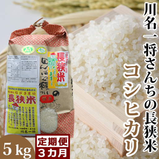 【定期便】川名一将さんちの長狭米 コシヒカリ5kg×3回 [0045-0006]