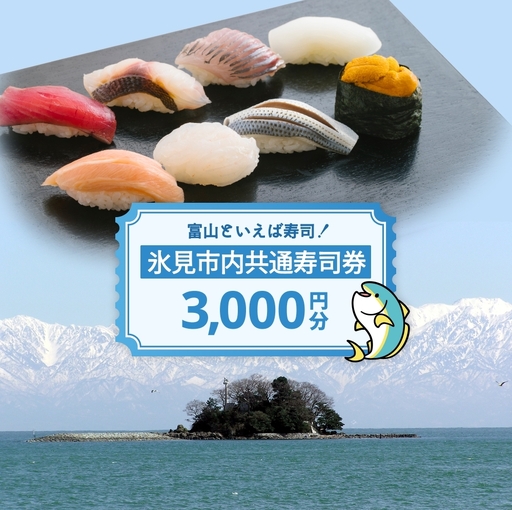 氷見市内共通寿司券 3,000円分 寿司 寿司屋 ランチ ディナー おすすめ グルメ 食体験 外食 贈り物 富山県 氷見市