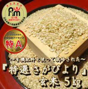 CID72_有機肥料を使って栽培した≪特選さがびより≫みやき町産【玄米5kg】
