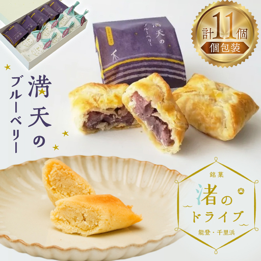 お菓子 個包装 渚のドライブ 6個 満天のブルーベリー 5個 計11個