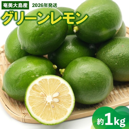 2026年発送[あたり果樹園]奄美大島産 グリーンレモン 約1kg 果物 フルーツ