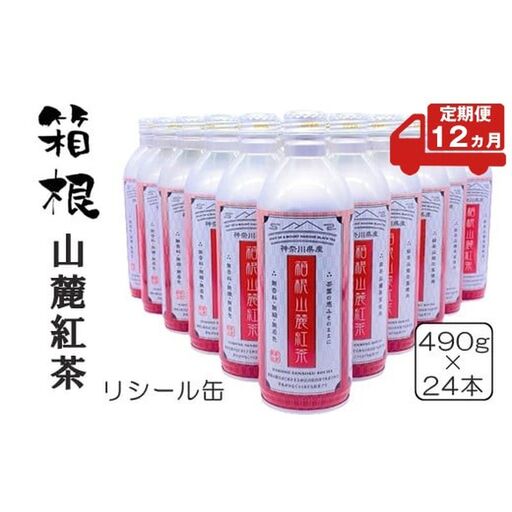 【定期便12ヵ月】箱根山麓紅茶リシール缶490g×24本入