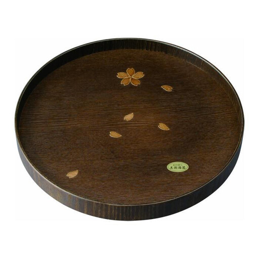 木製丸盆 尺 30cm 桜 [YG469]