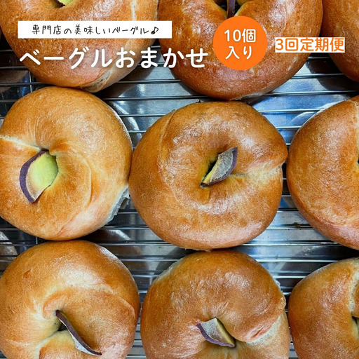 【定期便3回】ベーグル おまかせ 10個 毎月 国産小麦 レーズン酵母 | パン 専門店 新潟県 五泉市