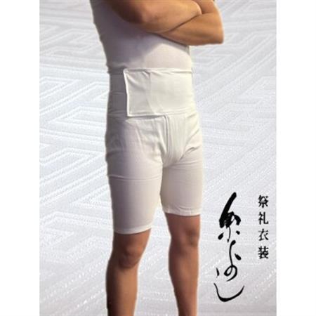 [糸よし]腹当兼用ズボン型半股引 (白)LLサイズ