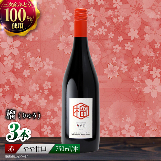 赤ワイン 榴 りゅう RYU 750ml×3本 [APAZ134]赤ワイン