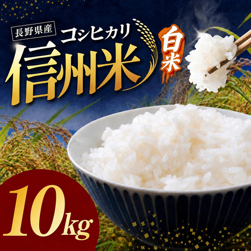 令和8年産 信州米 長野県産 コシヒカリ 白米 10kg (5kg×2) 