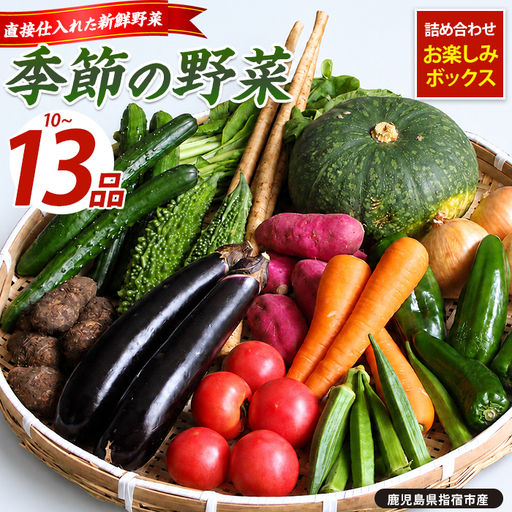 指宿産季節野菜の詰め合わせ10〜13品目 岡村商店 IB024-010 旬野菜 旬野菜