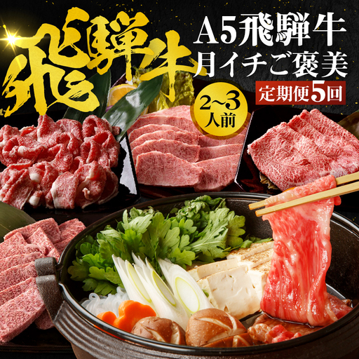 定期便 5回 A5飛騨牛 ご褒美 | 定期便