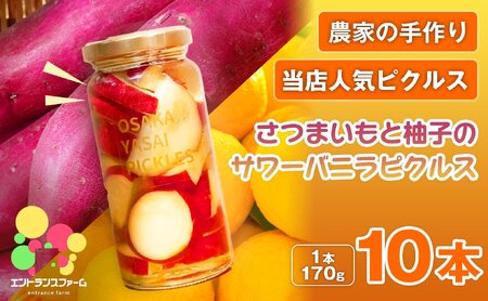 ＜農家の手作り 当店人気ピクルス！＞さつまいもと柚子のサワーバニラピクルス(10本) 酢漬け 漬物 おかず サイドディッシュ ヘルシー カラフル おつまみ ギフト 贈答用 【m104-01-E】【エントランスファーム】