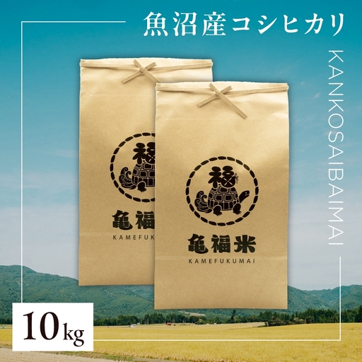 魚沼産コシヒカリ 亀福 慣行栽培 10kg(5キロ×2袋) | 津南町 魚沼 令和7年