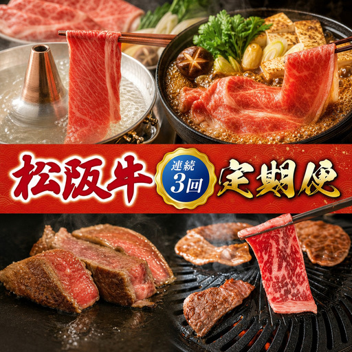 松阪牛定期便 全3回お届け! E1816-0