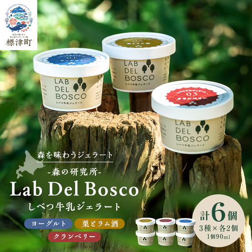 しべつ牛乳ジェラート 3種6個セット ジェラート[配送不可地域:離島][AE017]