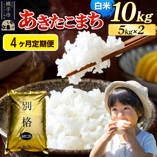 《令和7年産》《定期便4ヶ月》 米 あきたこまち 10kg（5kg×2袋） 【白米】 秋田県産