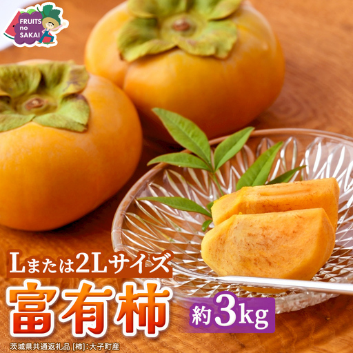 富有柿 Lまたは2L 約3kg[2026年10月より発送開始](茨城県共通返礼品 [柿]:大子町産)