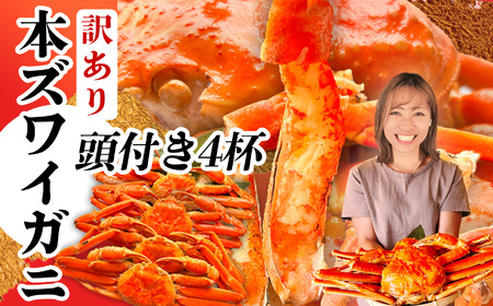本ズワイガニ 頭付き 訳あり3kg(4杯) 塩竈市 塩釜水産食品 かに 蟹 カニ ズワイガニ