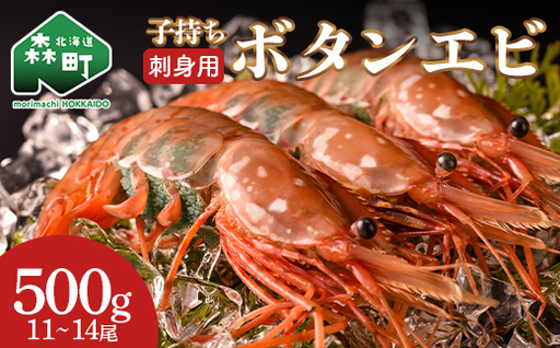 北海道噴火湾産 刺身用 子持ちボタンエビ 500g(11~14尾) 北海道産 えび エビ 海老 ぼたんえび ボタンエビ 牡丹エビ 刺身 子持ち 海鮮 冷凍 mr1-1563
