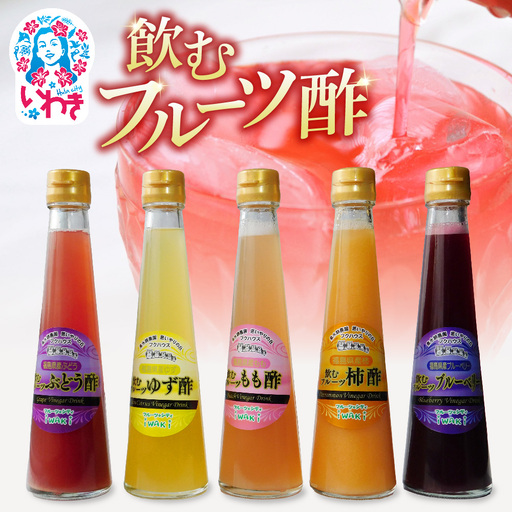 フクハウス飲むフルーツ酢5本Bセット | フクハウス 飲むフルーツ酢 福島産 ブルーベリー酢 ぶどう酢 もも酢 ゆず酢 柿酢 りんご酢 健康ドリンク 美容 ダイエット 福島フルーツ 甘酸っぱい ギフト プレゼント | OF001-5-B
