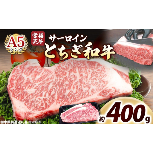 宮福笑牛(とちぎ和牛) A5 サーロインステーキ 200g×2枚|数量限定 黒毛 和牛 お肉 栃木県共通返礼品 栃木県産