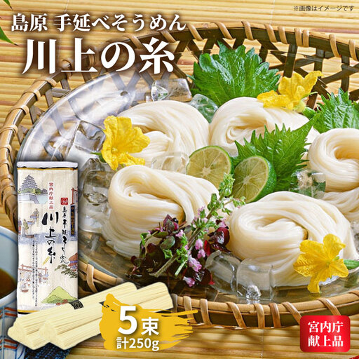 [宮内庁献上品]島原手延べそうめん 川上の糸 250g1袋(50g×5束) [SCM028] そうめん