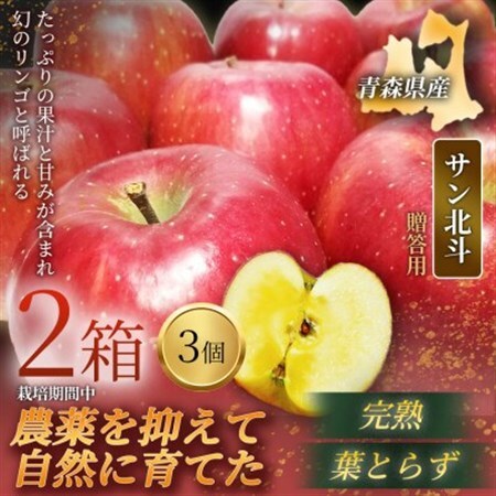 【青森直送 季節の味覚をお届け!】サン北斗(幻のサン北斗)3個入×2箱(贈答用)青森産 産地直送【配送不可地域：離島】【1700975】