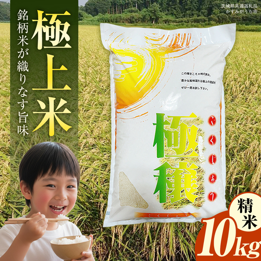 【 令和7年産 】 極上ふるさと米 精米 10kg (茨城県共通返礼品 かすみがうら市) スピード 最短 7日 すぐ届く すぐ発送 スピード発送 早い 米 ごはん もっちり 甘い コメ お米 白米 コシヒカリ こしひかり あきたこまち にじのきらめき ミルキークイーン オールインワン米 [EX032sa]