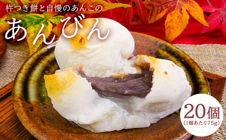 杵つき餅と自慢のあんこの｢あんびん（こし餡）｣20個 mi0002-0014