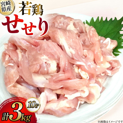 鶏肉 宮崎県産 若鶏 せせり 300g 10p 計3kg セット