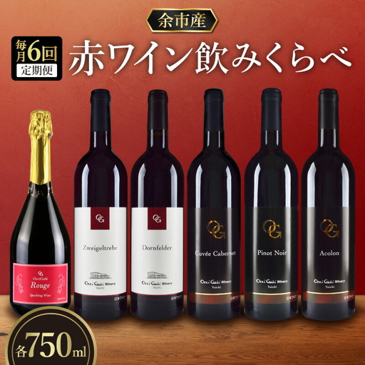 【定期便6回】【OcciGabi Winery】赤ワイン飲みくらべ定期便 OcciGabi Winery 赤ワイン 定期便 1本×6ヶ月【ワイン】_Y012-0113