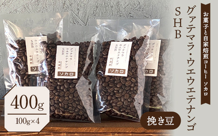 グァテマラ ウエウエテナンゴ SHB 400g 【中深煎】 ※挽き豆 【お菓子と自家焙煎コーヒー ソカロ】 F21U-634