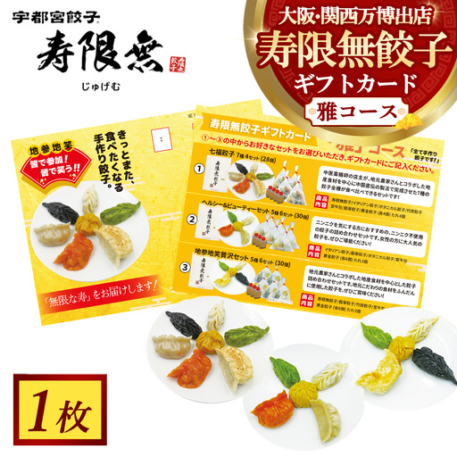 寿限無餃子ギフトカード 雅コース 1枚|チケット ぎょうざ ギョウザ ギョーザ 冷凍食品 冷凍餃子 惣菜 夜ご飯 おかず おつまみ 手軽 時短 お取り寄せ グルメ