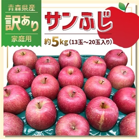 【11月より順次発送】青森県産「サンふじ」家庭用　訳あり 光センサー選果済　約5kg【1635392】