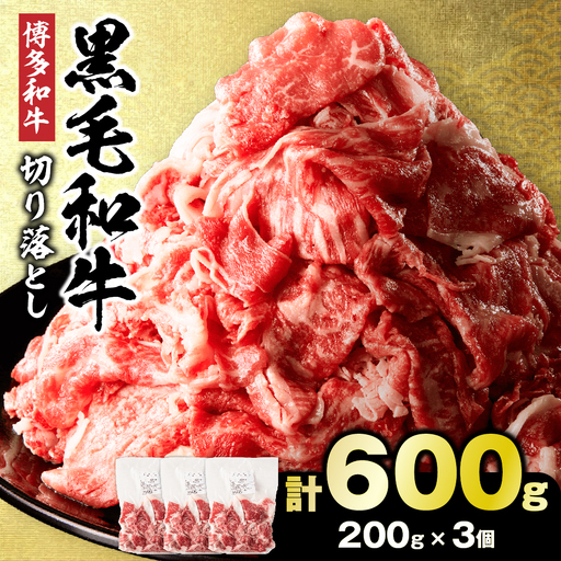 牛肉切り落とし 黒毛和牛 600g(200g×3パック）_HA1792 | 牛肉