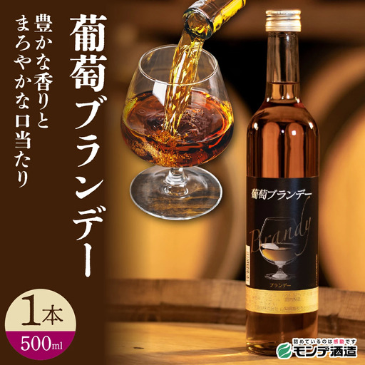 葡萄ブランデー 500ml 018-047 | ふるさと納税 ブランデー 山梨県 笛吹市 酒 アルコール 記念品 お祝い 送料無料 |