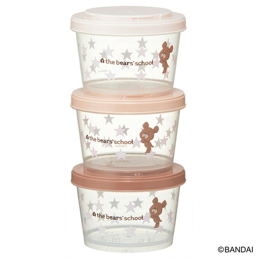 カチっとスタッキングができるプラスチック容器 3段/720ml（３コ） くまのがっこう ココア SIJ3 奈良県奈良市 4-170 678387