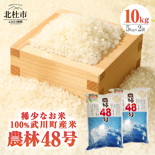 【令和7年度米】山梨最大の米処　北杜市武川町産　幻の米　農林48号5kg×2袋  粘り 甘味 冷めても美味しい 山梨最大の米処 [h057]