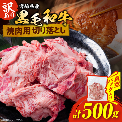 数量限定 訳あり 宮崎県産 黒毛和牛 焼肉用 切り落とし 計500g_BB164-25