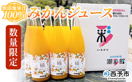 [無添加果汁100%みかんジュース 720ml×6本入]数量限定 蜜柑 ミカン 柑橘 温州みかん オレンジ ジュース ストレート 飲み物 飲料 セット 玉やま農園 愛媛県 西予市[常温]『2026年2月〜12月迄に順次出荷予定』MTN0009