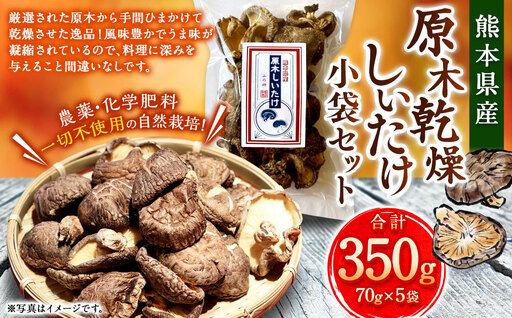 原木乾燥しいたけ 小袋セット 350g （70g×5袋） 乾燥椎茸 椎茸 しいたけ きのこ 野菜 セット 熊本県 常温