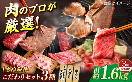 [全3回定期便]叉鬼の焼肉酒場こだわりセット!(しゃぶしゃぶ/すき焼き・ハラミ・牛タン)計1.6kg 島根県松江市/株式会社O.R.C[ALEF012]