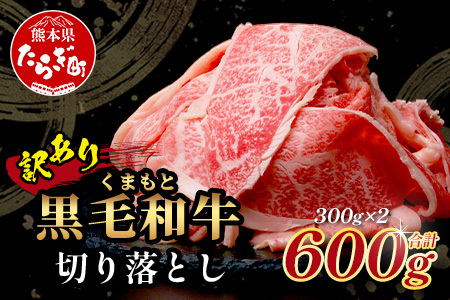 【訳あり】くまもと黒毛和牛 切り落とし 600g  113-0552