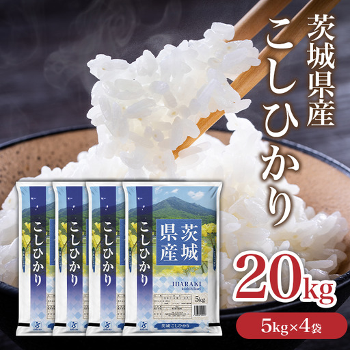 736 茨城県産 こしひかり 米 20kg (5kg×4袋)【石崎商店】