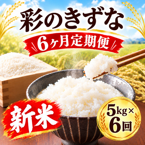 【先行予約】【6回定期便】令和8年度産 新米 5kg ×6回 彩のきずな