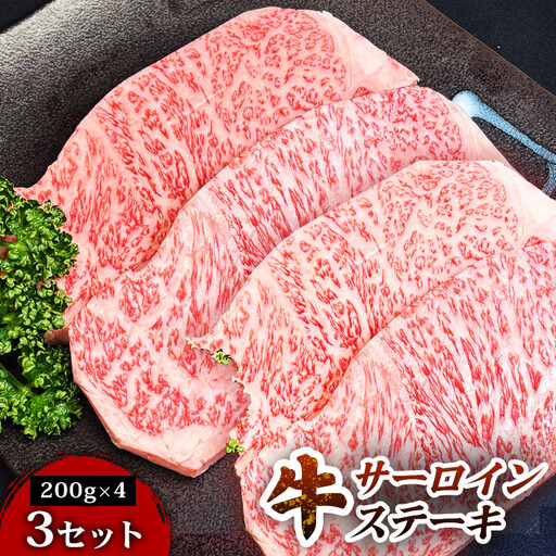 仙台牛サーロインステーキ（200g× 4枚） 3セット ステーキ
