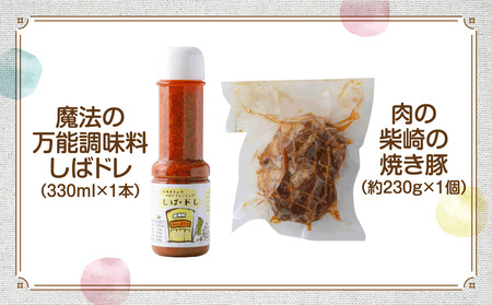 肉の柴崎 魔法の万能調味料 しばドレ&しばさきの焼き豚セット|宮城県鳴子温泉の老舗精肉店が手づくり製造