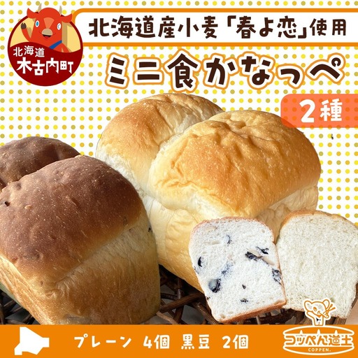 ミニ食かなっぺ2種セット[プレーン4個/黒豆2個 計6個]