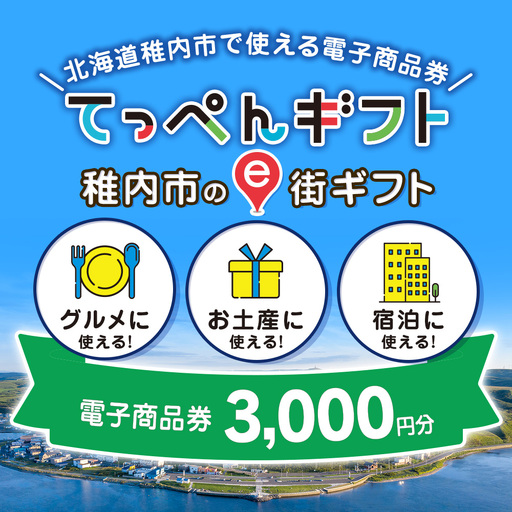 [ふるさと納税]稚内市e街ギフト 3,000円分